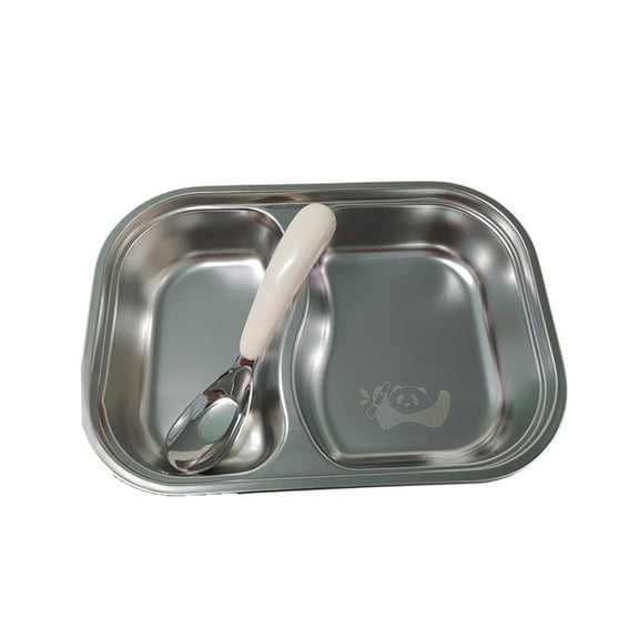 Nmdmisc Stainless Steel Divided Plates Tray,Compact Serving Platter, Dinner Snack, Camping Dishes