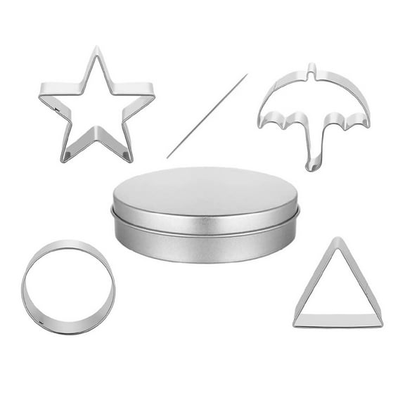 Nmdmisc Sugar Candy Making Tools Set,Stainless Steel Cookie Cutters Biscuit Molds,Sugar Game Kit,Baking Cake Mold with Case Needle for New Year Party (Set of 6)