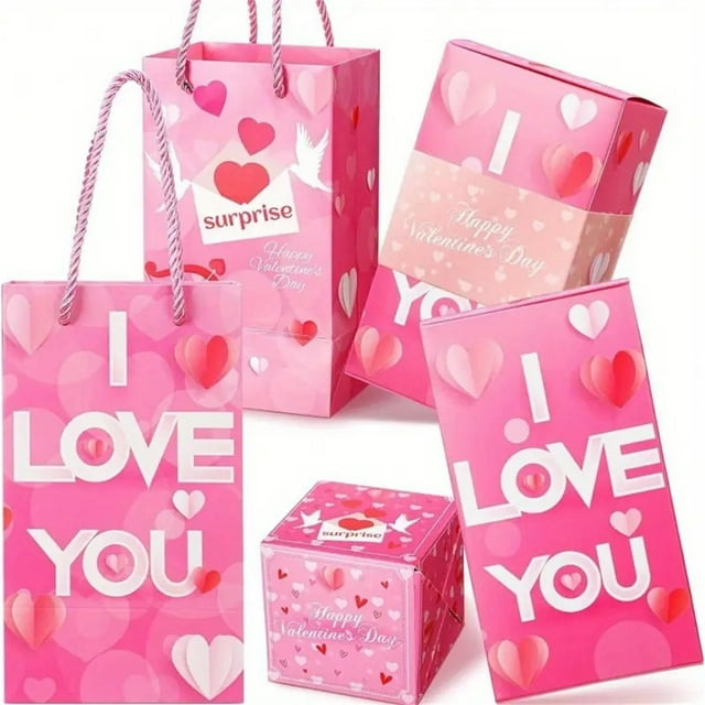 Nmdmisc Surprise Box for Money with 20 Bouncing Small Boxes, Explosion Box for Cash Gift, Valentines, Birthday Pop Up Presents for Women, Men -C