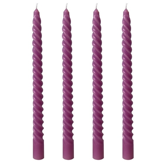 Nmdmisc Taper Candles Stick Spiral Twisted Candles-Set of 4 for Decoration Weddings Party Church-Unscented Dripless Candles,10inch (Purple)