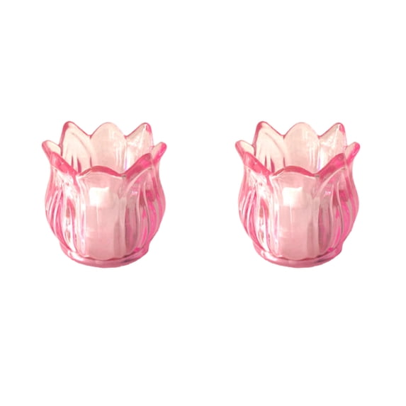 EWSFHUI Tulip Votive Candle Set of 2,LED Tea Light Candle for Table Centerpiece,Tealight Candle Holders for Wedding Decor,Birthday,Anniversary,Parties,and Holiday Decoration