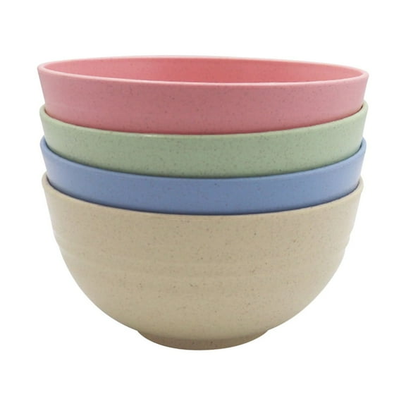 Nmdmisc Unbreakable Cereal Bowls - Wheat Straw Fiber Lightweight Bowl 4Pcs - Dishwasher & Microwave Safe - for,Rice,Soup Bowls