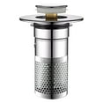 thumbnail image 1 of Nmdmisc Upgraded Universal Pop Up Bathroom Sink Drain Stopper,Press-to-Seal Water Storage,Stainless Steel Filter,Anti-Odor and Anti-Clog Hair Catcher,Fits 1.3-1.6 Inch Washbasin Drains, 1 of 6