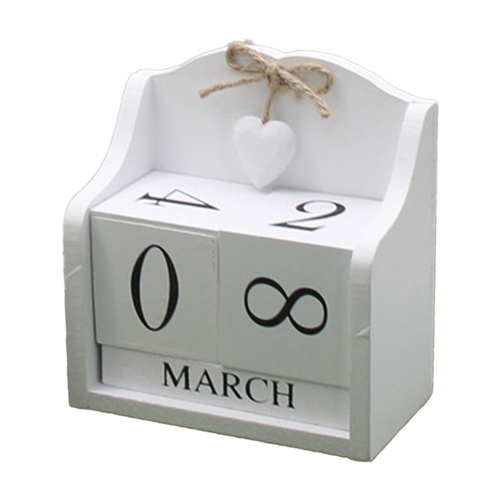 Nmdmisc Vintage Wood Block Perpetual Calendar, Love Calendar Reusable ...