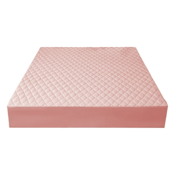 Nmdmisc Waterproof Mattress Protector Cover Twin Size Fitted Sheet Quilted Pad Cover Non-slip Fixed - for Kids, Adult, Elderly (Pink, Twin)
