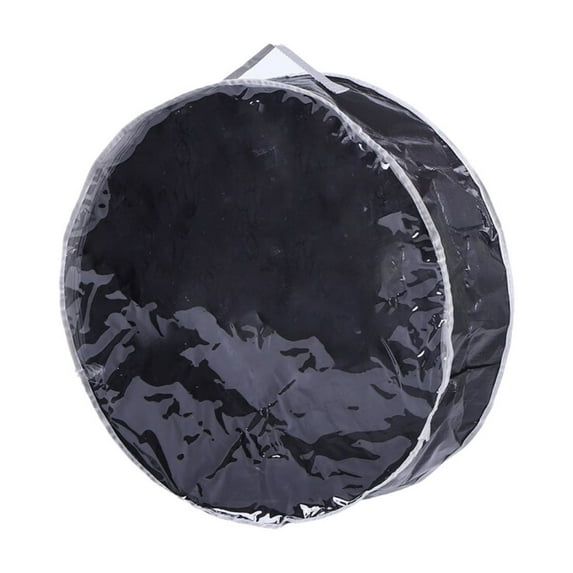 Nmdmisc Wreath Storage Bag 24" - Garland Holiday Container Tear Resistant Material - Easy Storage Featuring Heavy Duty Handles and Single Sided Transparent 24" X 24" X 7.87" (Black)