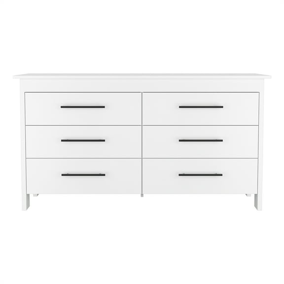 Nmkwer 6 Drawer Dresser Cabinet for Living Room, Bedroom, White