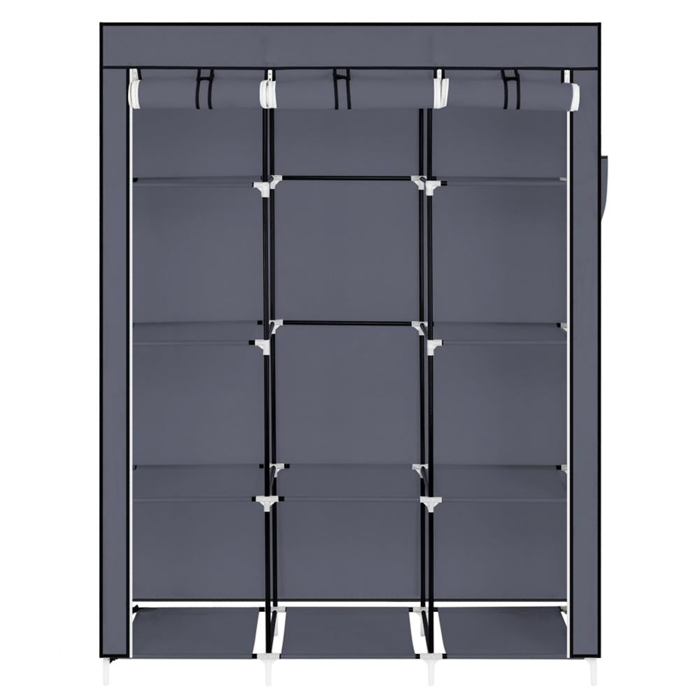 Gray 67" Portable Closet Organizer with 10 Shelves
