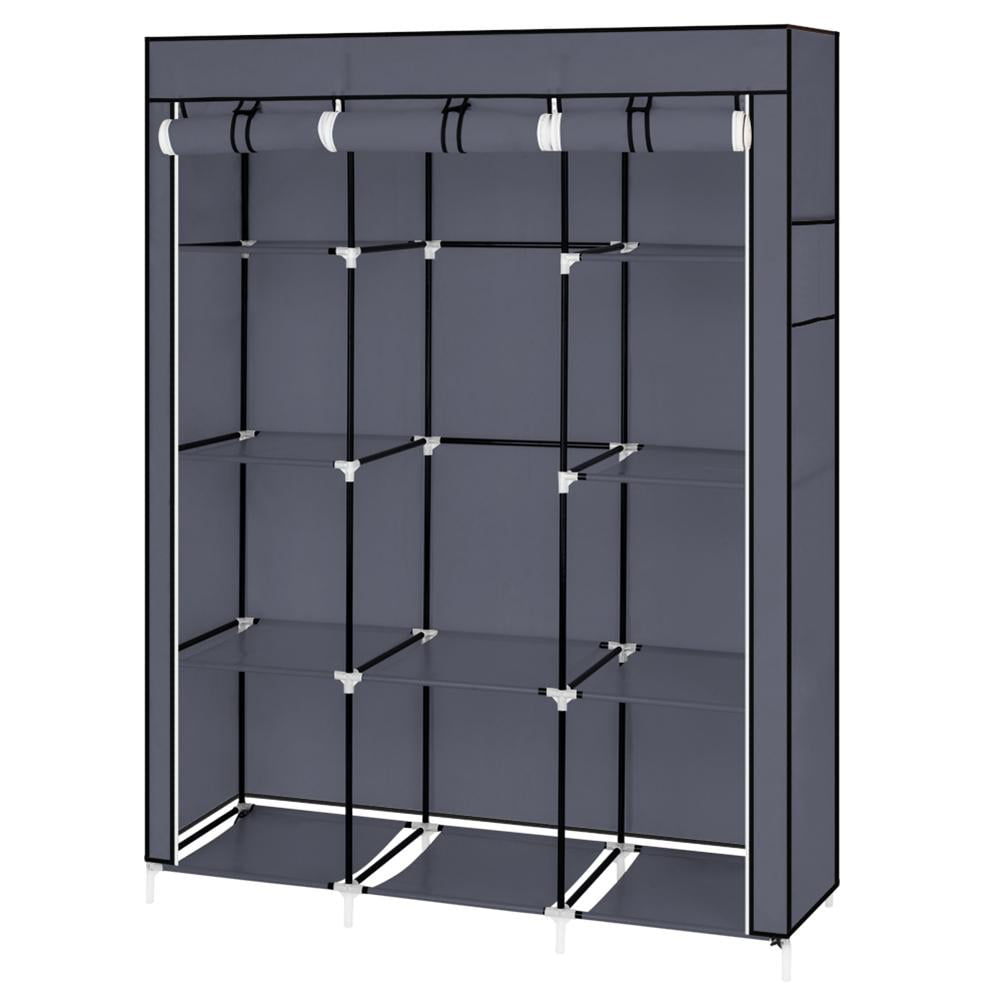 Gray 67" Portable Closet Organizer with 10 Shelves