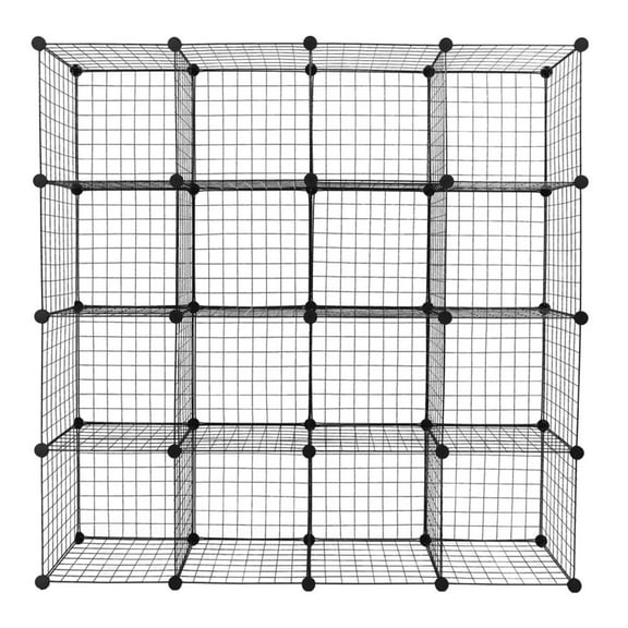 Nmkwnr 16 Cube Organizer Storage Shelves Wire Cube Metal Grid for Home, Living Room
