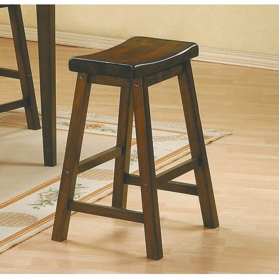 Nmkwnr 18" Wood Counter Height Bar Stools for Bar, Kitchen, Dining Room, Wine Red, 2 Pack