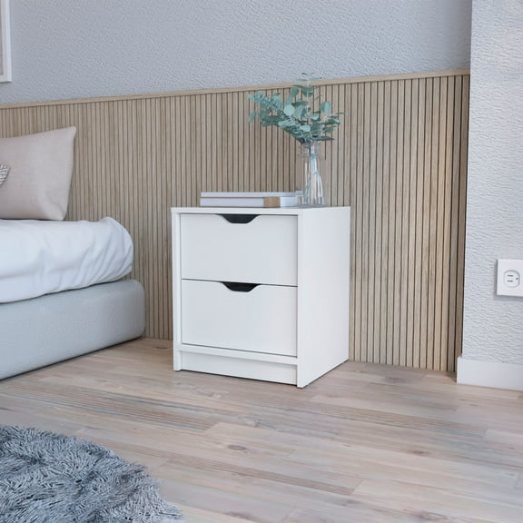 Nmkwnr 2 Drawers Nightstand Bedside Table for Home, Bedroom