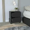 thumbnail image 1 of Nmkwnr 2 Drawers Nightstand Bedside Table with Sturdy Base, Black, 1 of 7