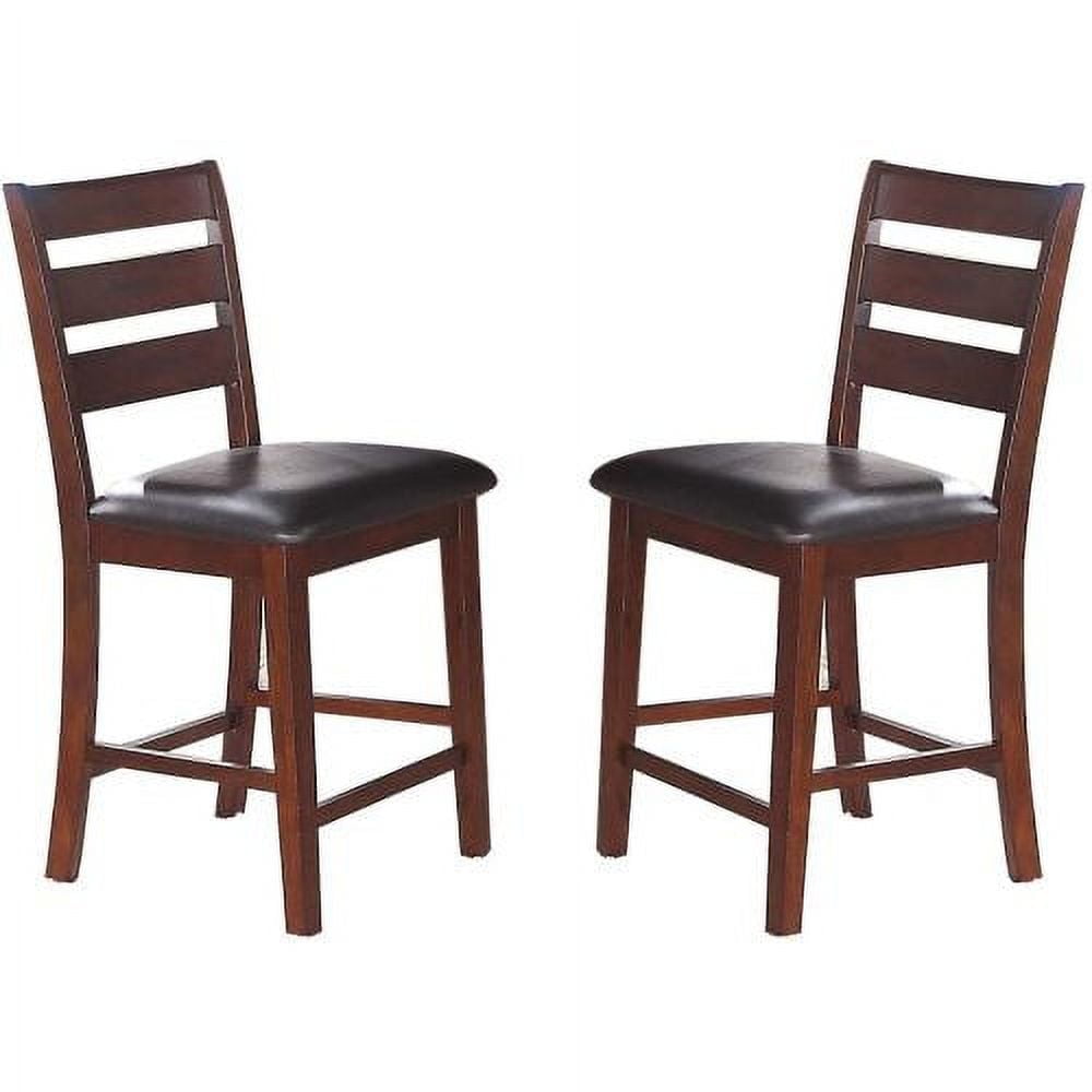 Brown Faux Leather Upholstered Parsons Side Chair Set