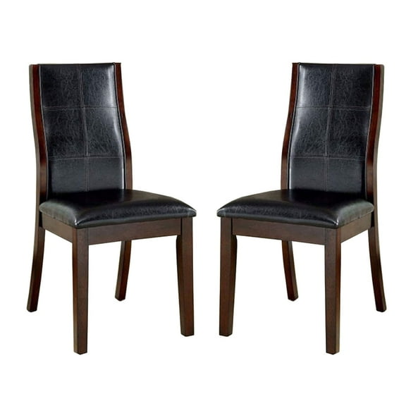 Nmkwnr 2 Pack Faux Leather Dining Chair Side Chair for Living Room, Dining Room, Dark Brown
