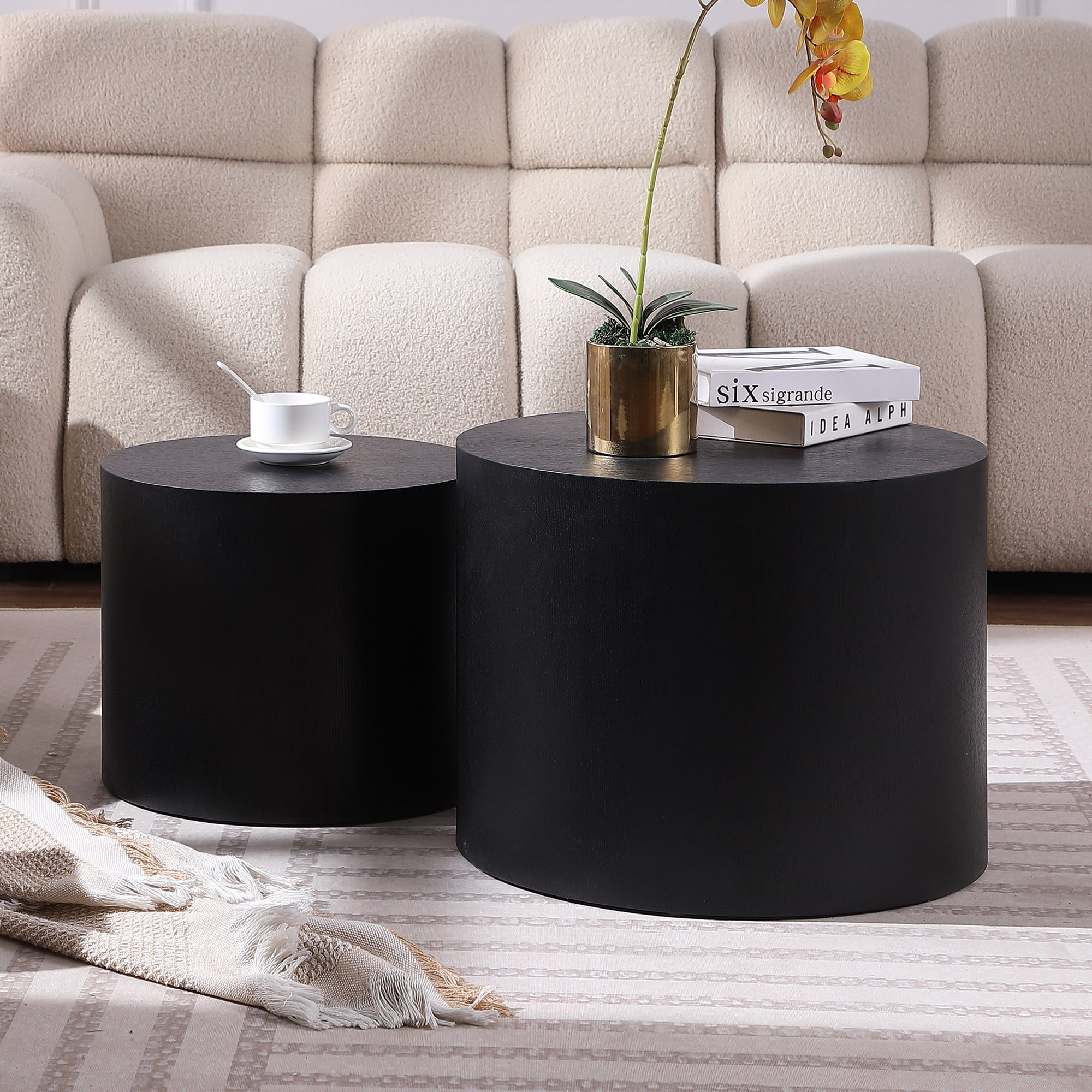 Nmkwnr 2 Pack MDF Side Table Coffee Table for Living Room, Office ...