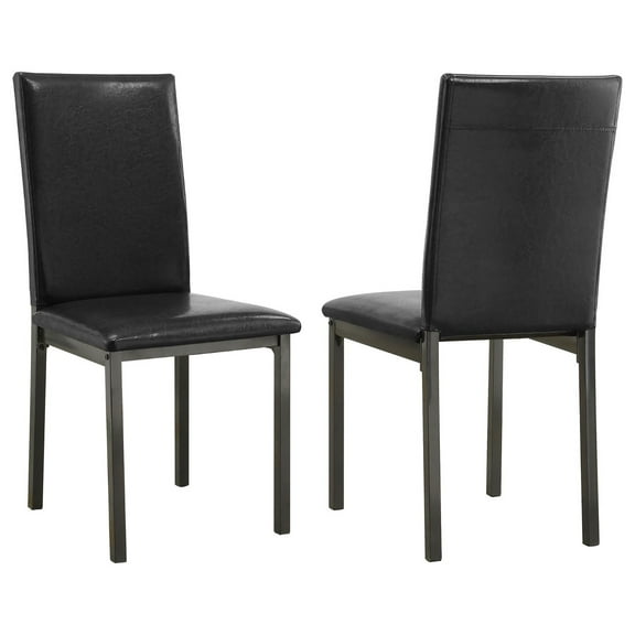 Nmkwnr 2 Pack PU Leather Dining Chair Side Chair for Dining Room, Living Room, Black
