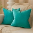 thumbnail image 1 of Nmkwnr 2 Pack Velvet Super Soft Cushion Case with Zipper, Solid Color Decorative Square Throw Pillow Covers Set for Sofa Bedroom Car, 18 x 18 inch, 1 of 7