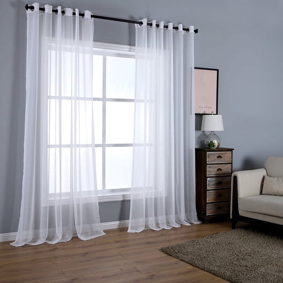 Nmkwnr 2 Panels Set Sheer Curtain Sheer Light Filtering Window Drapes for Living Room/Bedroom, 52" x 63"