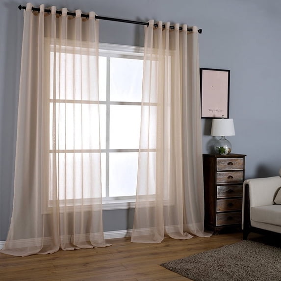 Nmkwnr 2 Panels Set Sheer Curtain Sheer Light Filtering Window Drapes for Living Room/Bedroom, 72" x 84"