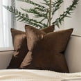 thumbnail image 1 of Nmkwnr 2 Pcs Velvet Cushion Covers Soft Solid Decorative Square Throw Pillow Covers Set Cushion Case for Sofa Bedroom Car, 16 x 16 Inch, 1 of 8