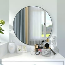 Nmkwnr 24" Black Frame Circular Wall Mirror