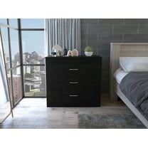 Nmkwnr 3 Drawer Dresser with Metal Hardware, Black