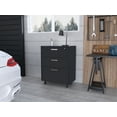 thumbnail image 1 of Nmkwnr 3 Drawers Storage Cabinet Nightstand with Wheels, Black, 1 of 9
