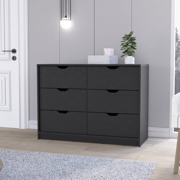 Nmkwnr 4 Drawers Dresser Cabinet for Home, Office, Living Room, Black