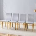 thumbnail image 1 of Nmkwnr 4 Pcs Modern Dining Chair with Gold Metal Legs, PU Leather Side Chair for Living Room, Office, Dining Room, Light Gray, 1 of 9