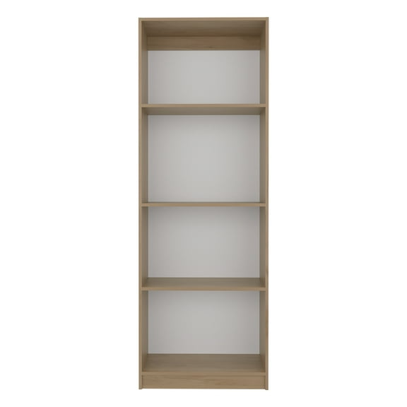 Nmkwnr 4 Shelves Bookcase Bookshelf Freestanding Display Storage Rack for Living Room, Office, Brown+White