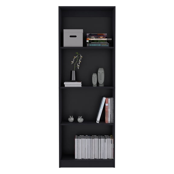 Nmkwnr 4 Shelves Bookshelf Bookcase Book Storage Rack for Home, Office, Black