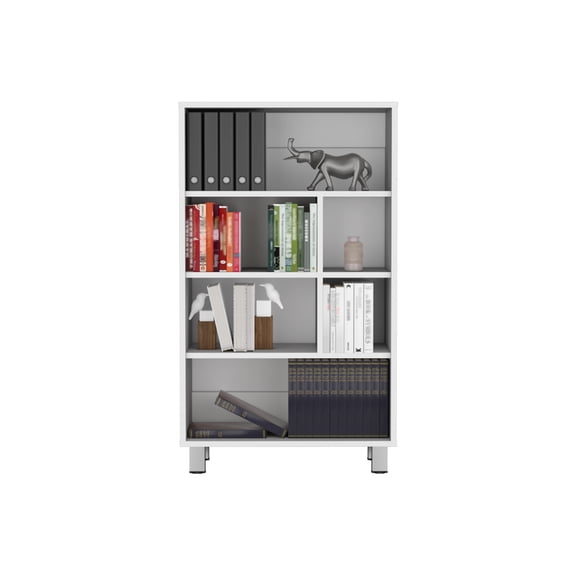 Nmkwnr 40.6" Tall 6 Tiers Bookcase for Living Room, Office, White