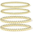 thumbnail image 1 of Nmkwnr 5 Pcs 14K Gold Plated Elastic Chain Bead Ball Bracelet Adjustable Bracelet for Women, Men, 1 of 6