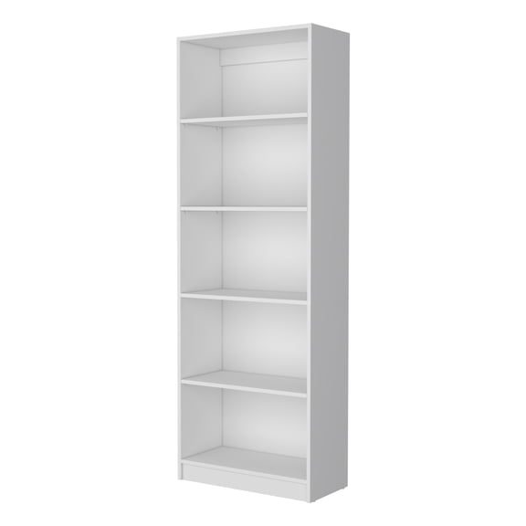 Nmkwnr 5 Shelf Wood Open Bookcase Bookshelf Book Storage Rack for Living Room, Office, White
