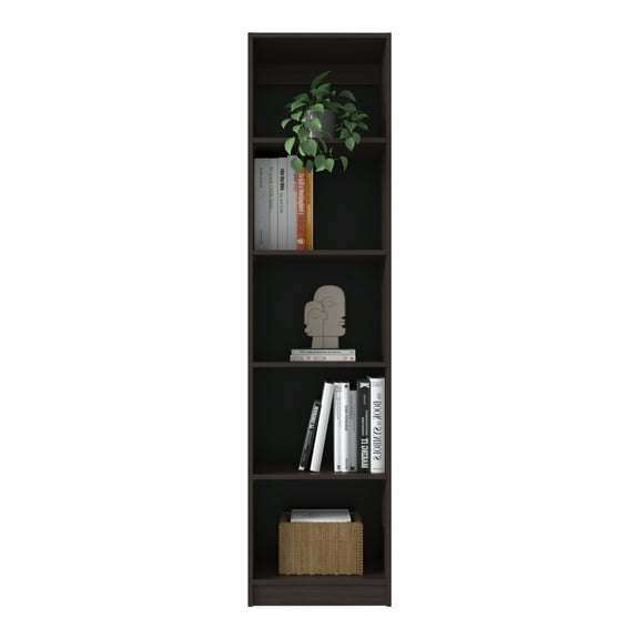 Nmkwnr 5 Shelves Bookshelf Bookcase for Living Room, Offce, Dark Brown