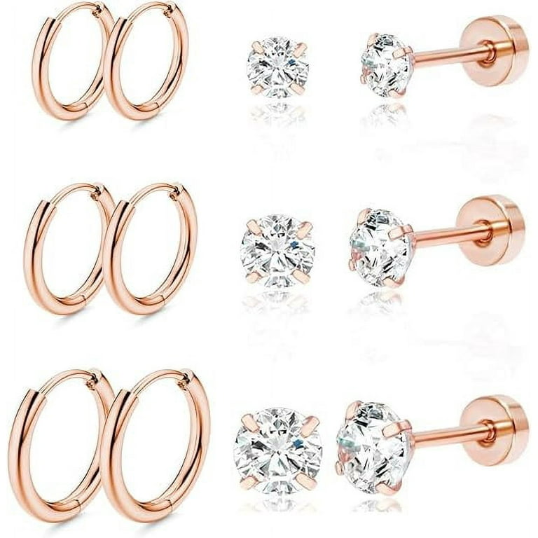 Nmkwnr Pairs Lightweight 316L Stainless Steel Small Hoop