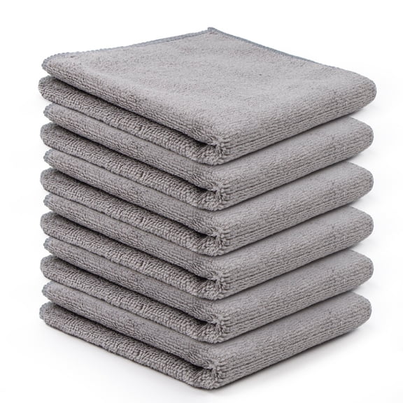 Nmkwnr 6 Pcs Absorbent Cleaning Rags Microfiber Cleaning Cloth Cleaning Towels Dusting Cloth for House, Kitchen, Car, Window, 12" x 12"