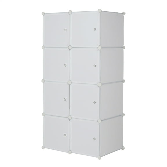 Nmkwnr 8 Cube Organizer Plastic Storage Shelves Closet Cabinet for Home, Living Room