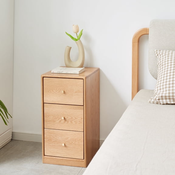 Nmkwnr Bedside Table Cabinet Table with 3 Drawers