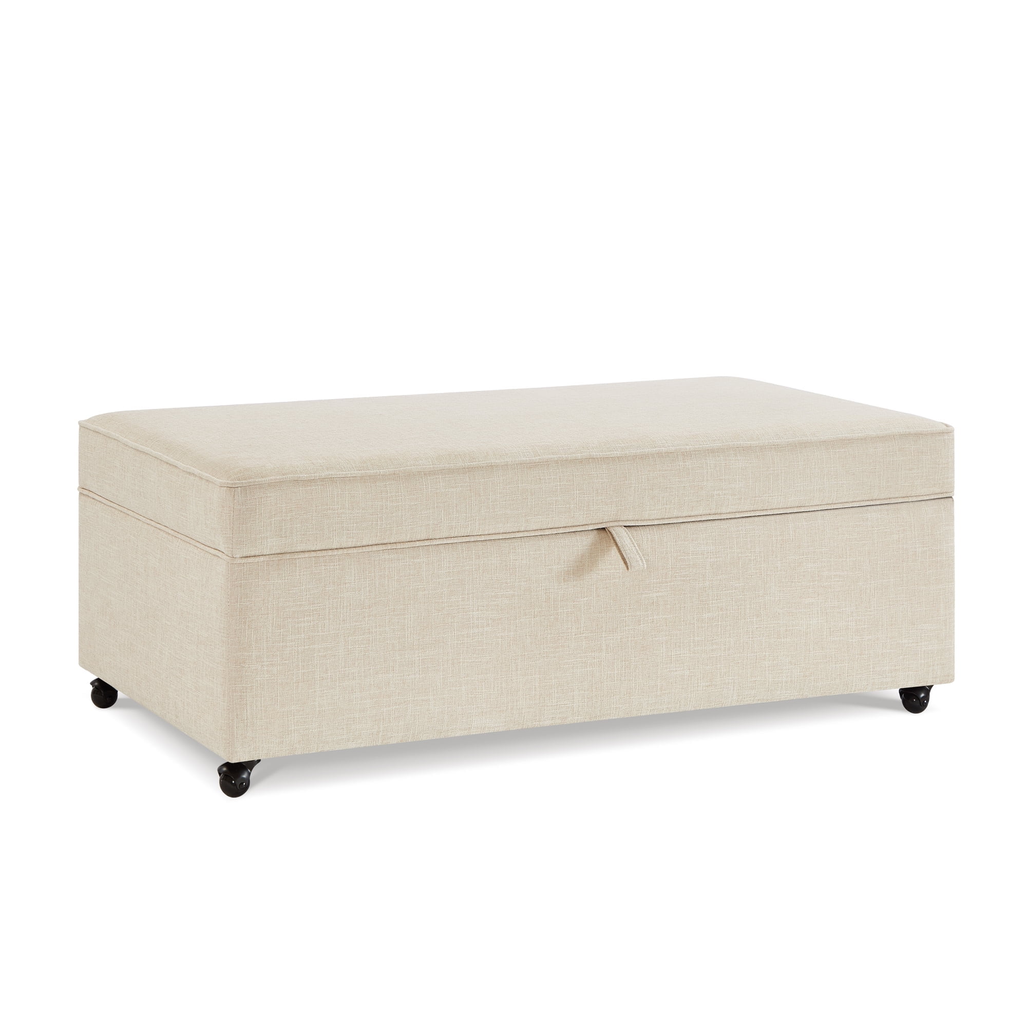 Nmkwnr Comfort PU Leather Storage Ottoman with Wheels, Large Storage ...