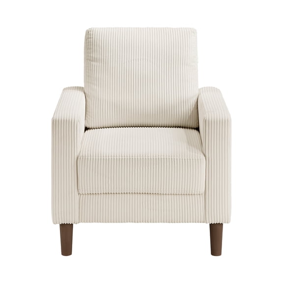 Nmkwnr Corduroy Upholstered Accent Chair with Wood Frame, Perfect for Office, Living Room, Beige