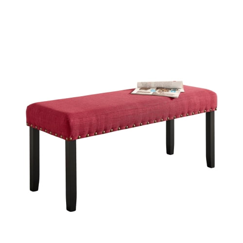 Nmkwnr Dining Bench with Wood Frame, Upholstered Fabric Bench for Living Room, Dining Room, Office, Red