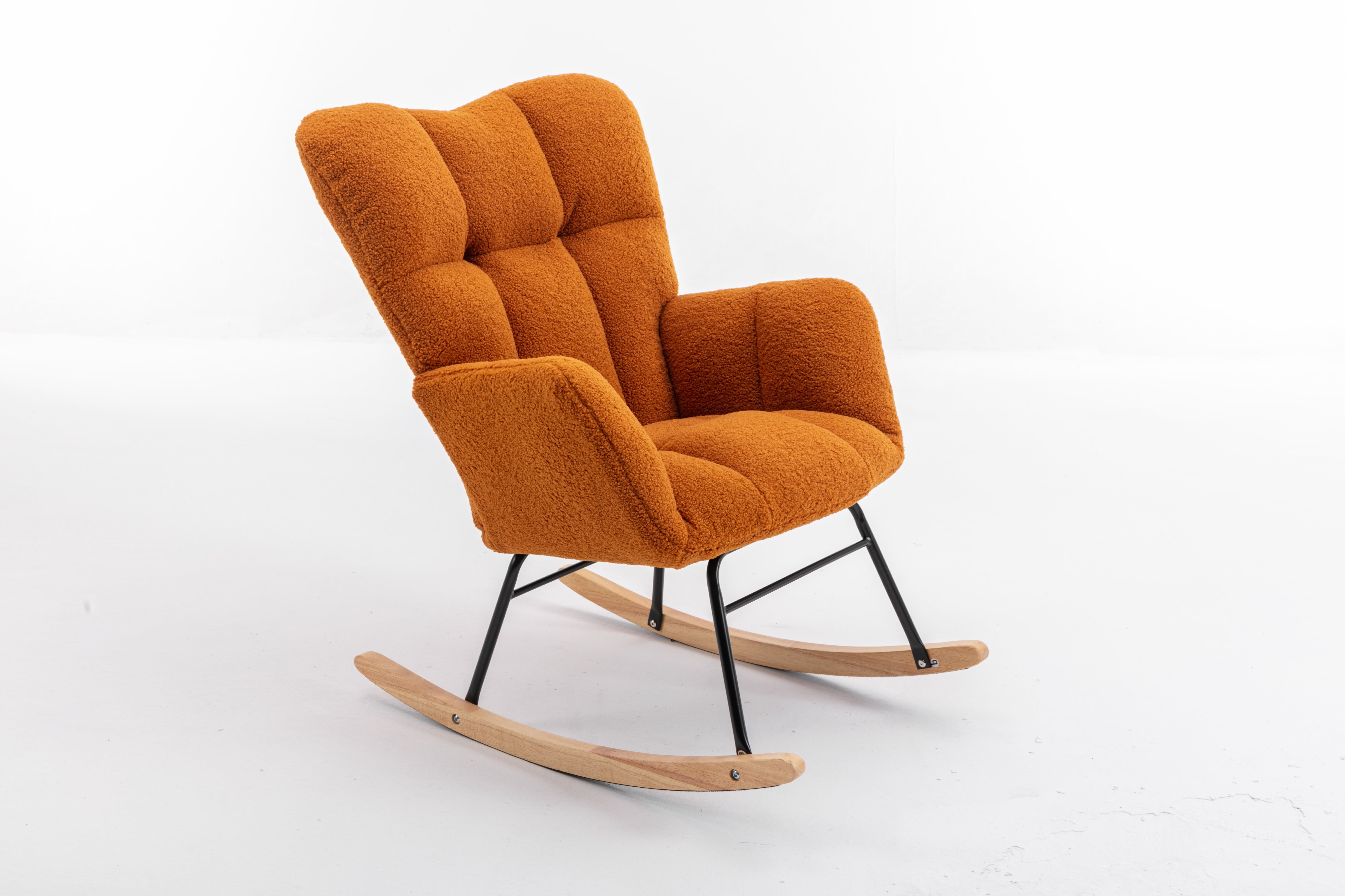 Nmkwnr Fabric Rocking Chair with Metal Frame, Perfect for Living Room ...