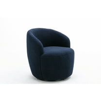 Nmkwnr Fabric Swivel Accent Chair with Metal Base, Perfect for Home, Office, Living Room, Dark Blue