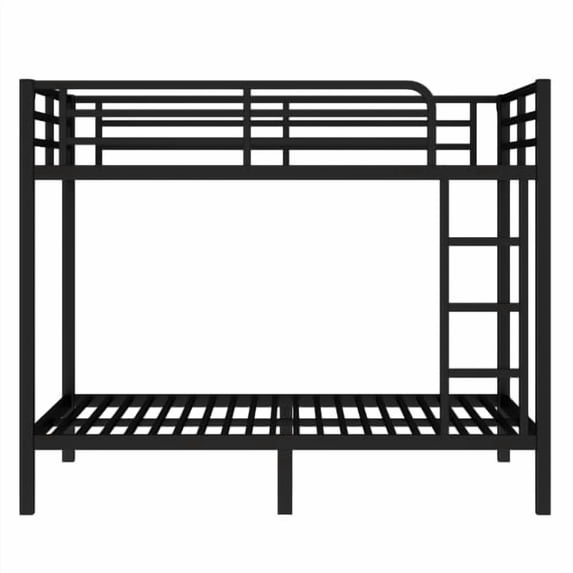 Nmkwnr Full over Full Metal Bunk Bed for Bedroom, Space-Saving/Noise Reduced/No Box Spring Needed, Black
