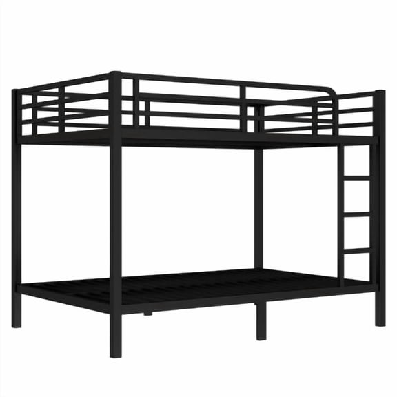 Nmkwnr Full over Full Metal Bunk Bed for Bedroom, Space-Saving/Noise Reduced/No Box Spring Needed, Black
