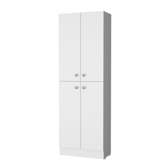 Nmkwnr Kitchen Cabinet with 4 Doors and 5 Inner Shelves, Wood Pantry Cabinet for Living Room, Dining Room, Kitchen, White