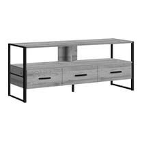 Nmkwnr Media Entertainment Center for TVs up to 48 Inch, Tv Stand with 3 Drawers and Open Shelf, Console Cabinet for Living Room, Bedroom, Gray