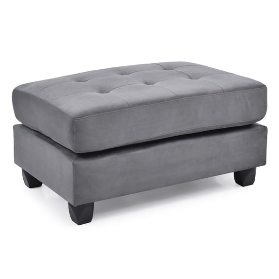 Nmkwnr Microfiber Ottoman with Wood Frame, Upholstered Footrest for Living Room, Office, Bedroom, Gray